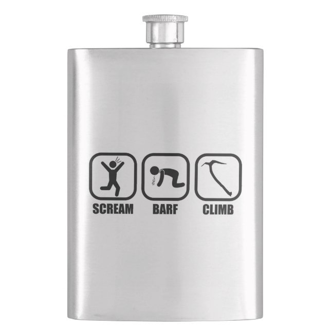 Scream Barf Climb Flask (Front)