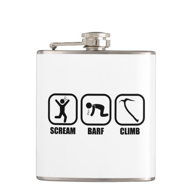 Scream Barf Climb Flask (Front)