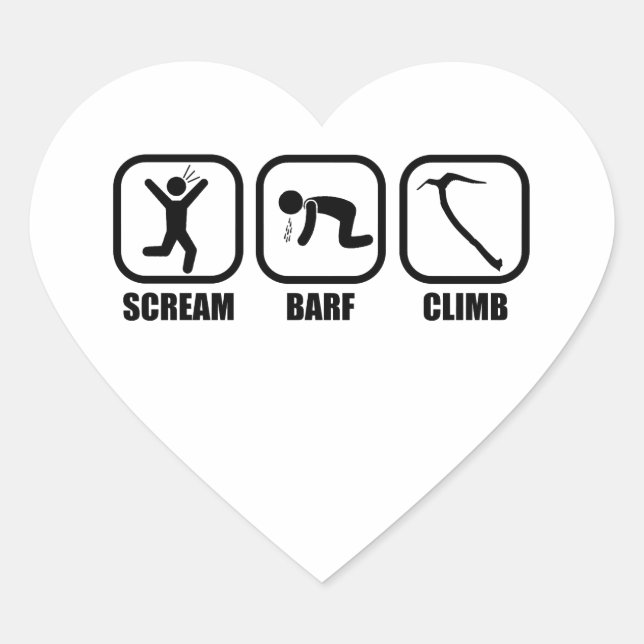 Scream Barf Climb Heart Sticker (Front)