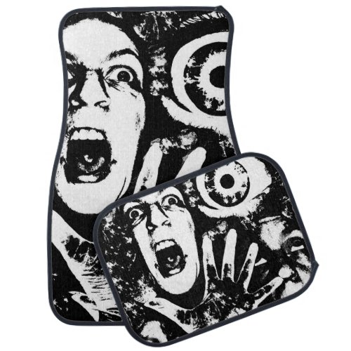 Scream Black and White Horror Face Car Floor Mat