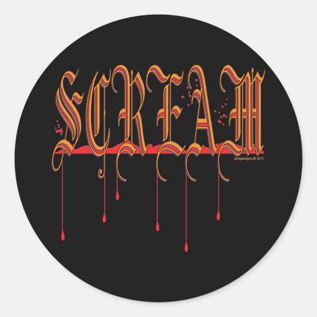 SCREAM Bloody Halloween Classic Round Sticker (Front)