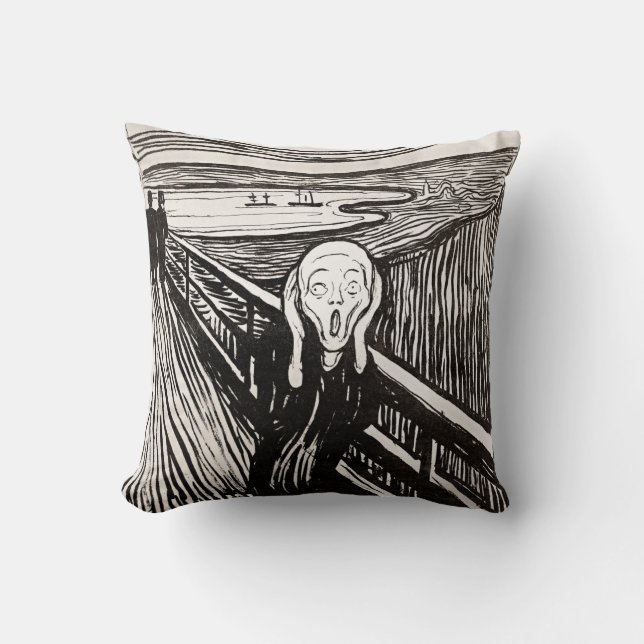 Scream by Edward Munch Throw Pillow (Front)