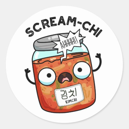 Scream_chi Funny Kimchi Puns Classic Round Sticker