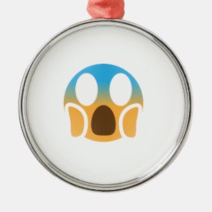 scream emoji metal ornament