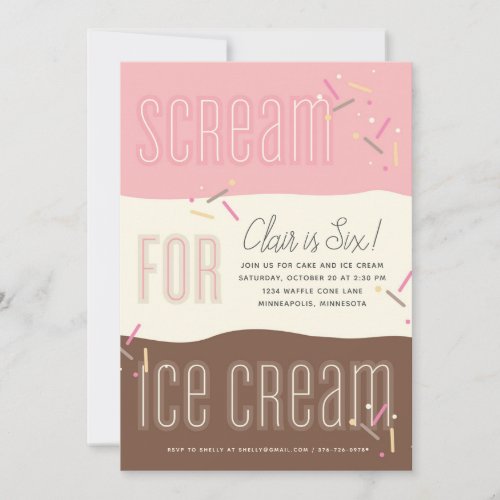 Scream for Ice Cream Invitation