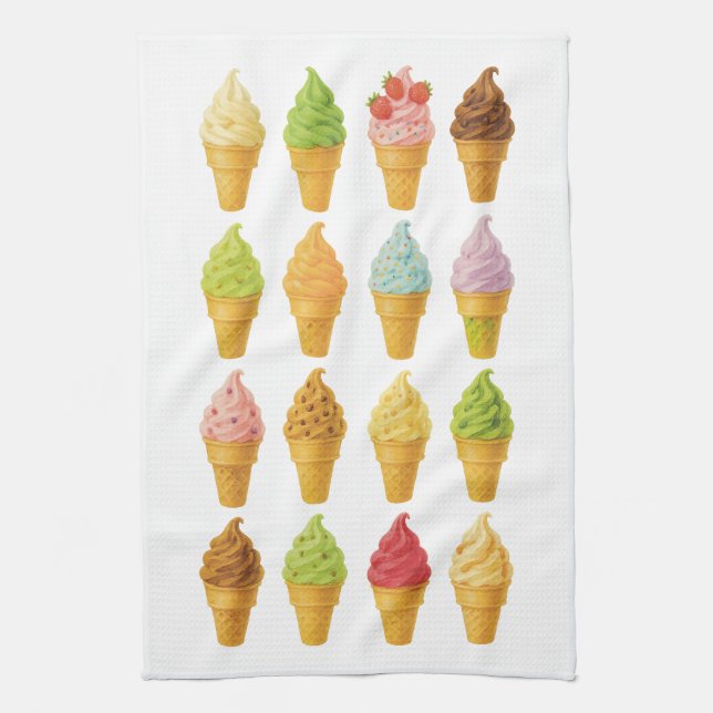Scream for Ice Cream  Kitchen Towel (Vertical)