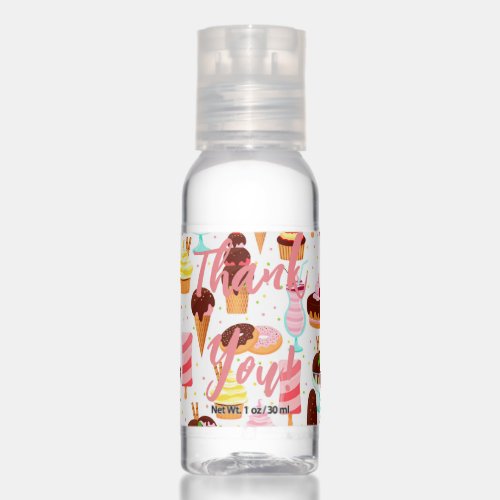 Scream for Ice Cream Sweet Birthday Party Favor Hand Sanitizer