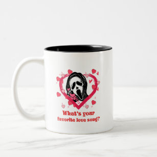 Scream ghostface valentine's day horror movie  Two-Tone coffee mug