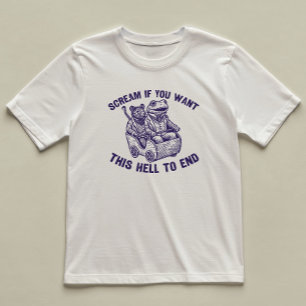 Scream If You Want Funny Illustrated Frog Rat T-Shirt