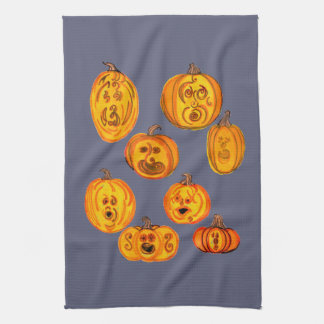 Scream Munch inspired Pumpkins kitchen towel