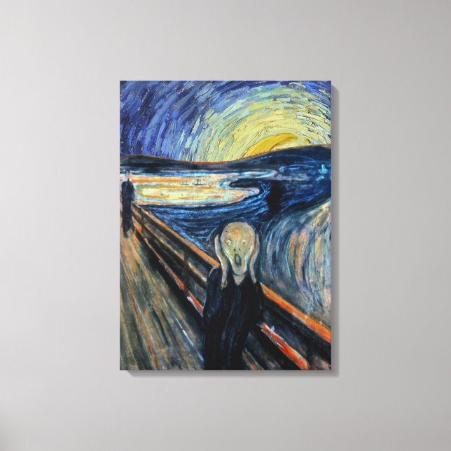 Scream on a Starry Night Canvas Print (Front)