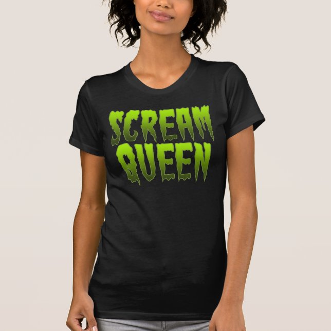 Scream Queen Goth Halloween Zombie T-Shirt (Front)