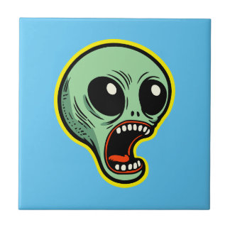Screaming Alien Ceramic Tile