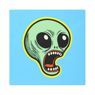 Screaming Alien Metal Print