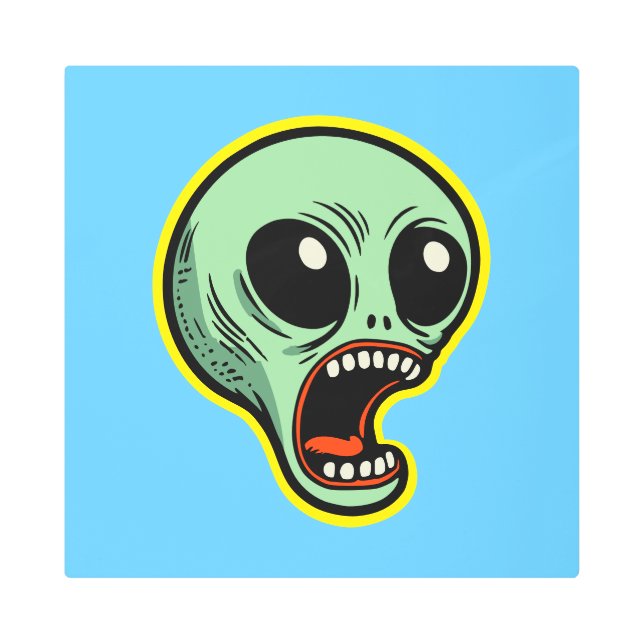 Screaming Alien Metal Print (Front)