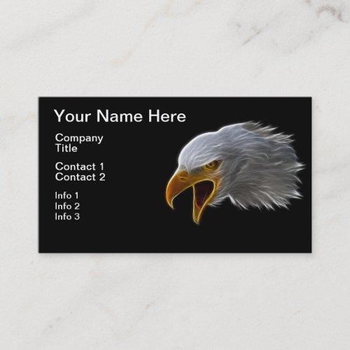 Screaming American Bald Eagle Head Business Card