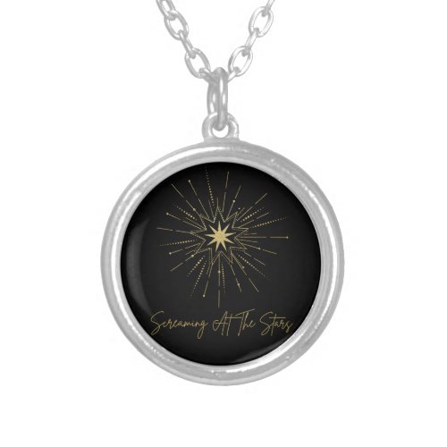 Screaming At The Stars  Silver Plated Necklace
