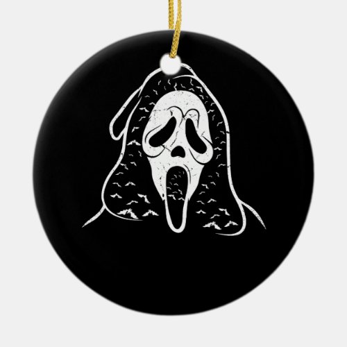Screaming Bat Ghost Face Horror Halloween Mask Kil Ceramic Ornament