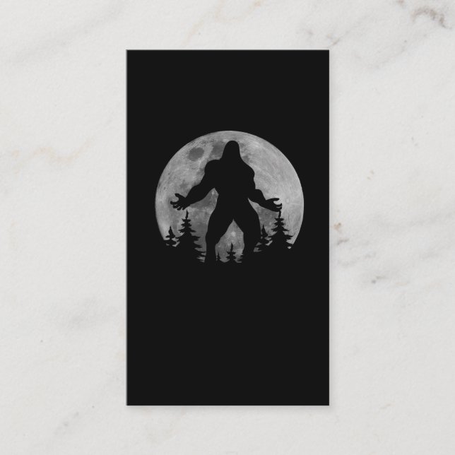 Screaming Bigfoot Full Moon Silhouette Business Card (Front)