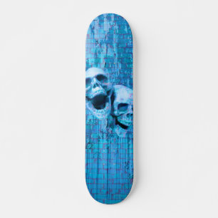 Screaming Blue Skulls Skateboard Deck