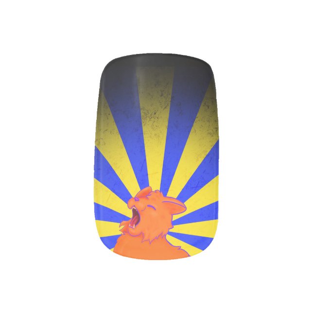 Screaming Cat Custom Nails Minx Nail Art (Right Thumb)