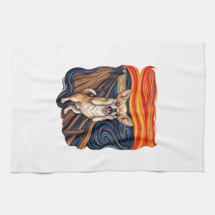 Screaming Chihuahua Dog Scream Bridge_1 Kitchen Towel
