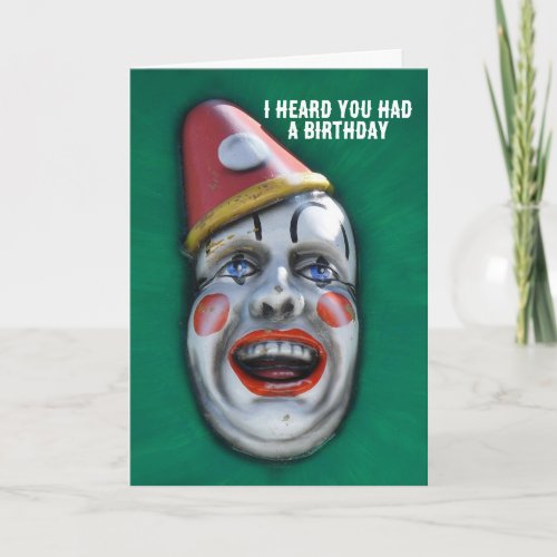 Screaming Clown Belated Birthday Card