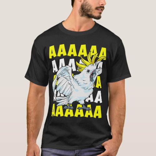 Screaming Cockatoo Umbrella Bird Meme Funny Parrot T_Shirt