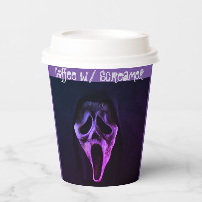 Screaming Coffee -  Waking Up Paper Cups (Front)