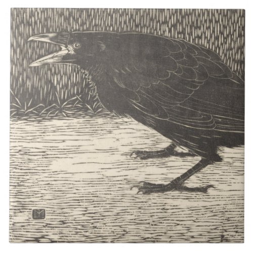 Screaming Crow by Jan Mankes Ceramic Tile