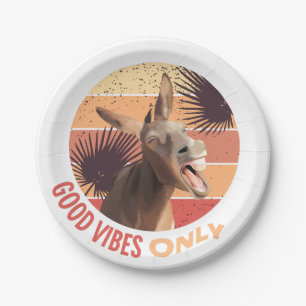Screaming Donkey - Good Vibes Only Paper Plates