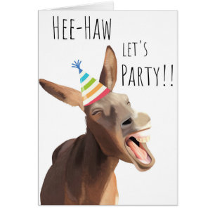 Screaming Donkey - Hee-Haw Lets Party Cards