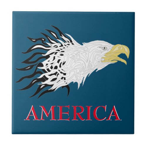 Screaming Eagle America  Ceramic Tile