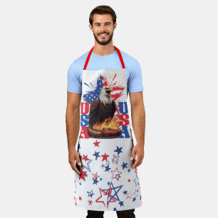 Screaming eagle USA flag patriotic grilling BBQ Apron