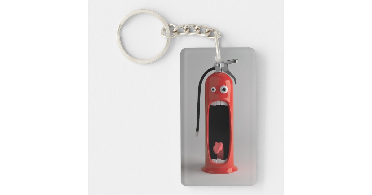 Screaming Fire Extinguisher Acrylic Keychain Zazzle
