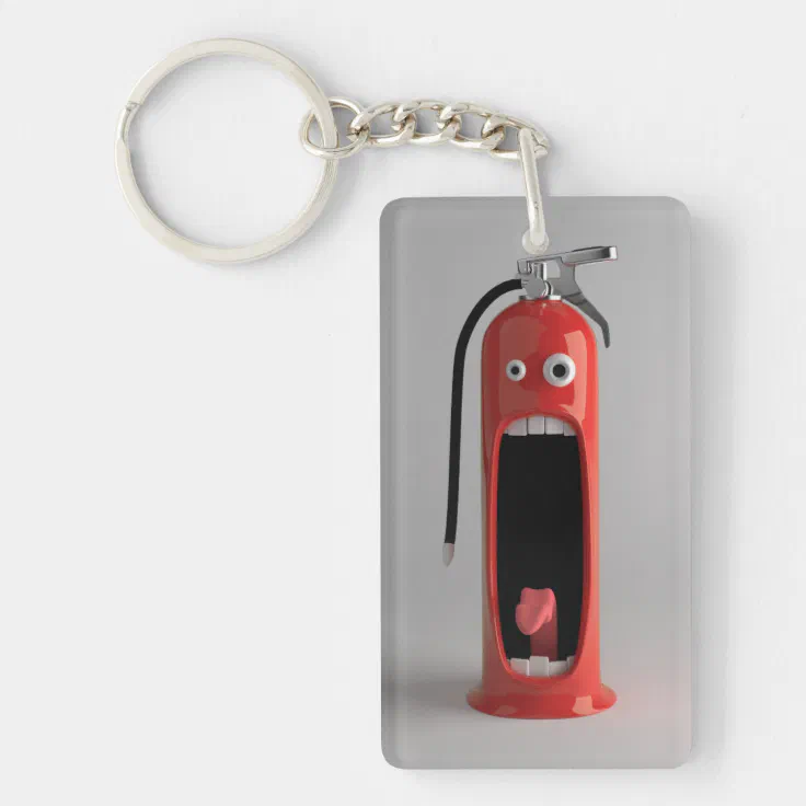Screaming Fire Extinguisher Acrylic Keychain Zazzle