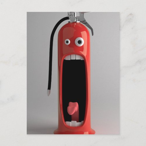 Screaming Fire Extinguisher Postcard