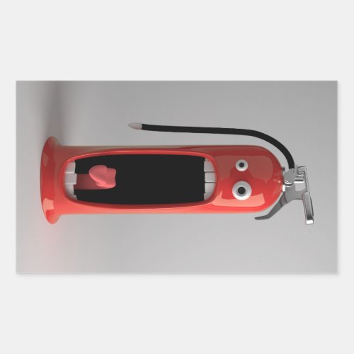Screaming Fire Extinguisher Rectangular Sticker