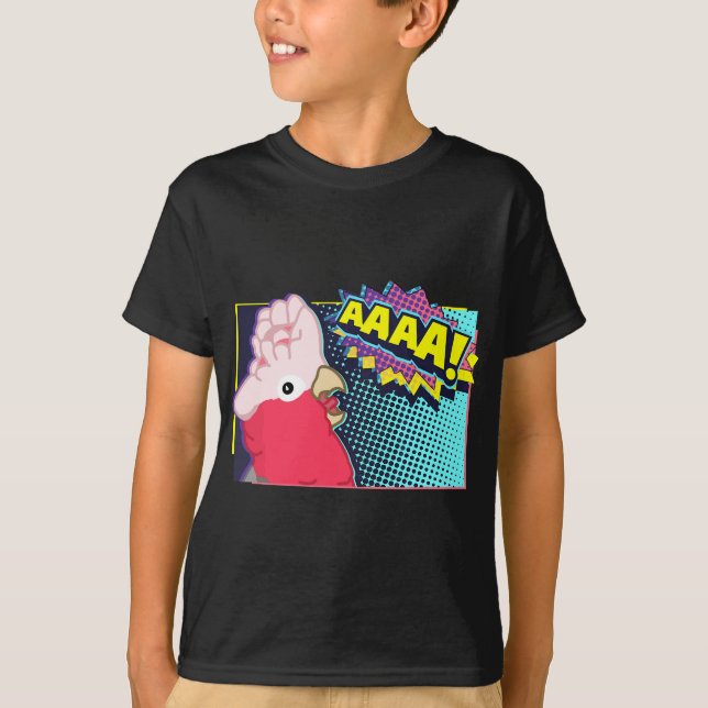 Screaming Galah Cockatoo Comic, Birb Memes, Funny  T-Shirt (Front)