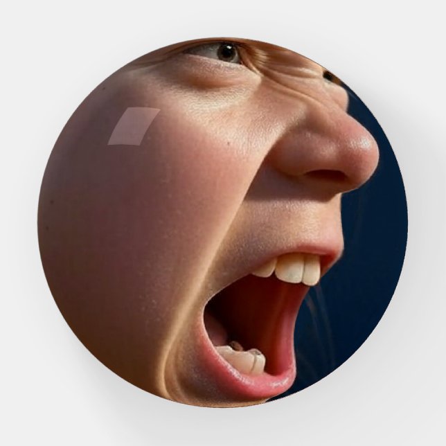 Screaming Girl glass dome paperweight (Front)