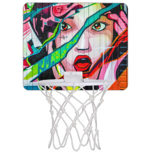 Screaming Girl Street Graffiti Mini Basketball Mini Basketball Hoop