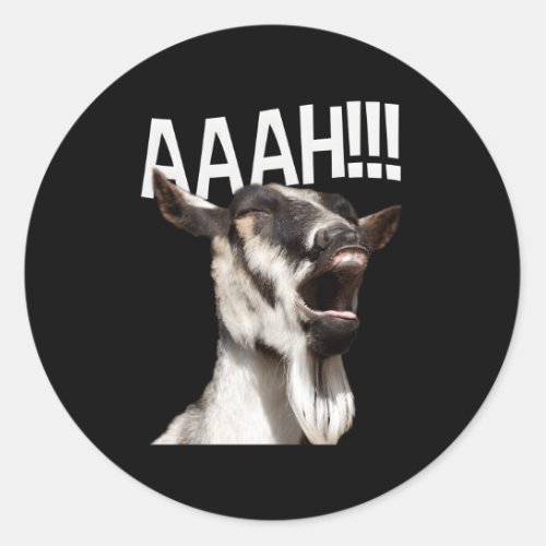 Screaming Goat Aaah Crazy Goat Classic Round Sticker
