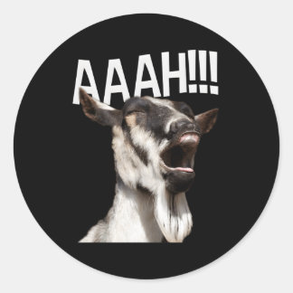 Screaming Goat Aaah Crazy Goat Classic Round Sticker