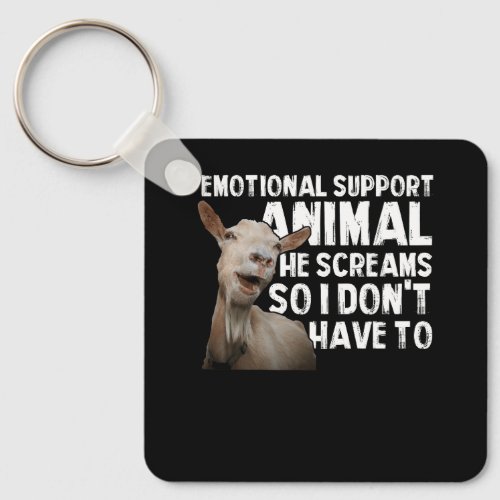 Screaming Goat Emotional Support Animal Goat Owner Keychain