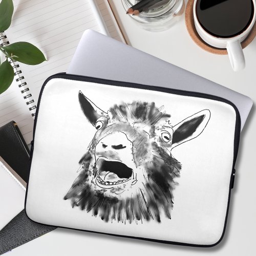 Screaming Goat Funny Drawing Laptop Sleeve