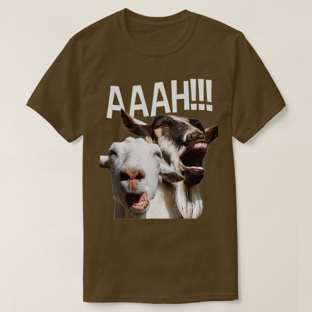 Screaming Goats AAAH Funny Crazy Goat Lover Print  T-Shirt (Design Front)