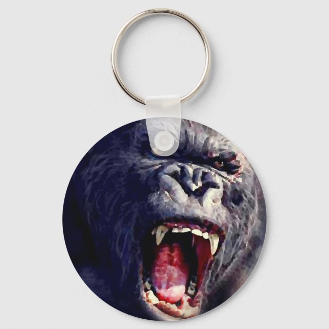 Screaming Gorilla Keychain (Front)