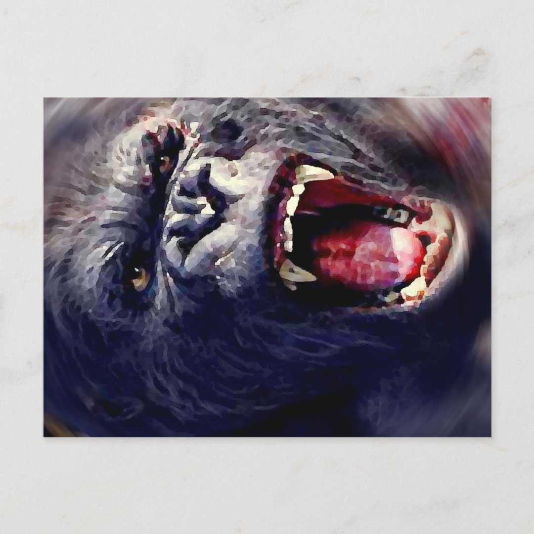 Screaming Gorilla Postcard | Zazzle