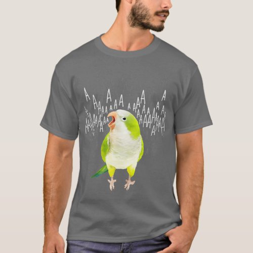 Screaming Green Quaker Parrot T_Shirt