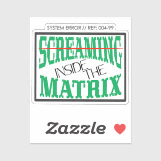 Screaming Inside Glitch Art Cyberpunk Typography Sticker